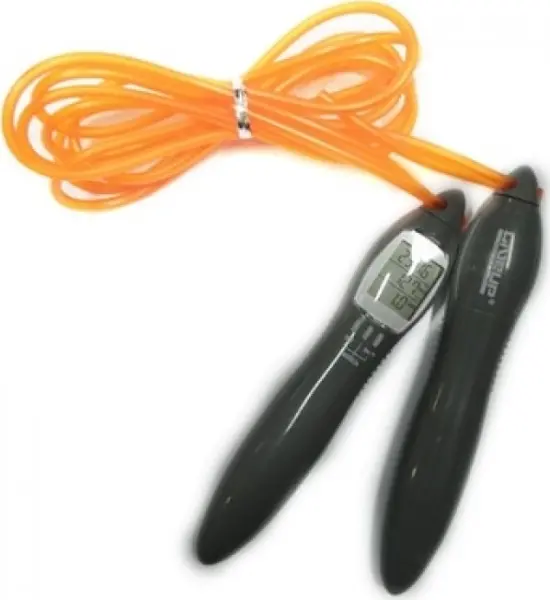 Скакалка с электронным счетчиком LiveUp ELECTRONIC JUMP ROPE оранжево-серая 275 см LS3123