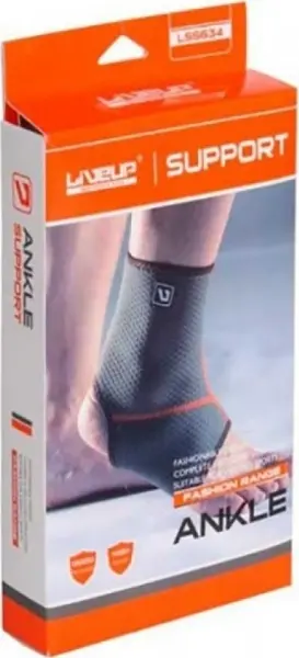 Фиксатор щиколотки LiveUp ANKLE SUPPORT серо-черно-оранжевый S/M LS5634-SM