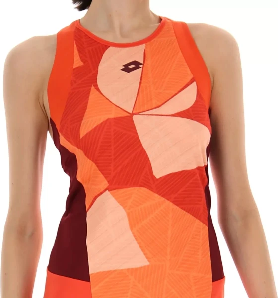 Теннисное платье женское Lotto TECH W I - D3 DRESS оранжево-красное 218784/015