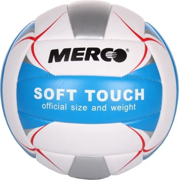 Волейбольний м'яч Merco SOFT TOUCH біло-срібно-блакитно-червоний Розмір 5 M36931