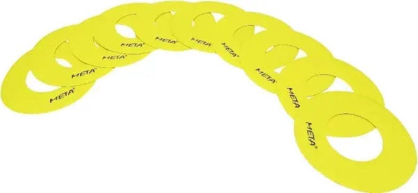 Набор плоских фишек с отверстиями Meta FLAT MARKER WITH HOLE SET OF 10 PK 19 см желтый 2102005004