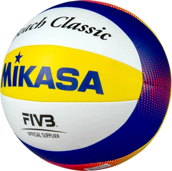 М'яч для пляжного волейболу Mikasa BEACH CLASSIC біло-жовто-темно-синьо-червоний Розмір 5 BV552C-WYBR
