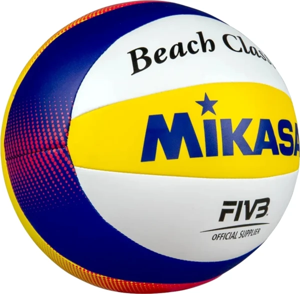 М'яч для пляжного волейболу Mikasa BEACH CLASSIC біло-жовто-темно-синьо-червоний Розмір 5 BV552C-WYBR