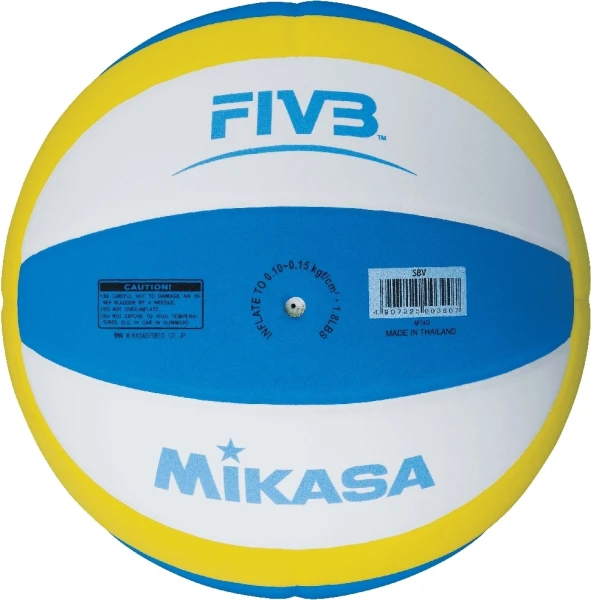 М'яч для пляжного волейболу Mikasa YOUTH BEACH VOLLEYBALL біло-жовто-блакитний Розмір 5 SBV