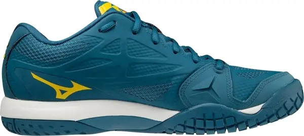 Кросівки тенісні Mizuno WAVE INTENSE TOUR 5 AC темно-бірюзово-жовто-оранжеві 61GA1900-30