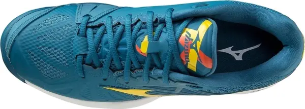 Кросівки тенісні Mizuno WAVE INTENSE TOUR 5 AC темно-бірюзово-жовто-оранжеві 61GA1900-30