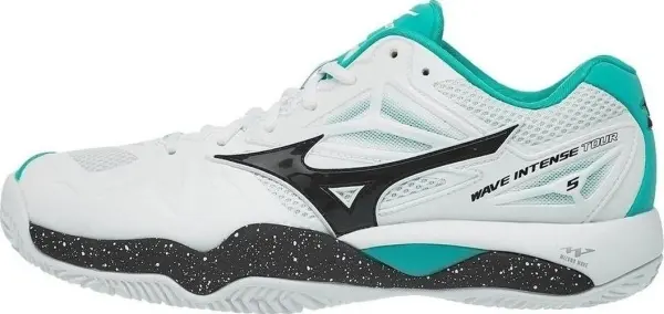 Кроссовки теннисные Mizuno WAVE INTENSE TOUR 5 CC бело-бирюзово-черные 61GC1900-35