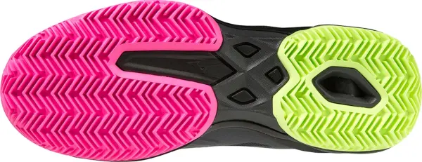 Кросівки тенісні жіночі Mizuno WAVE EXCEED LIGHT PADEL чорно-рожево-лаймові 61GB2223-07