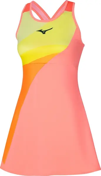 Сукня для тенісу жіноча Mizuno RELEASE DRESS коралово-оранжево-лаймова 62GHA700-53