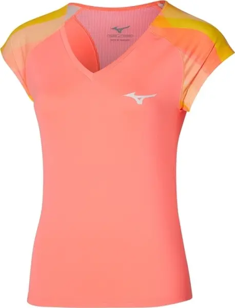 Футболка для тенісу жіноча Mizuno RELEASE PRINTED TEE коралово-жовтогаряча 62GАA700-53