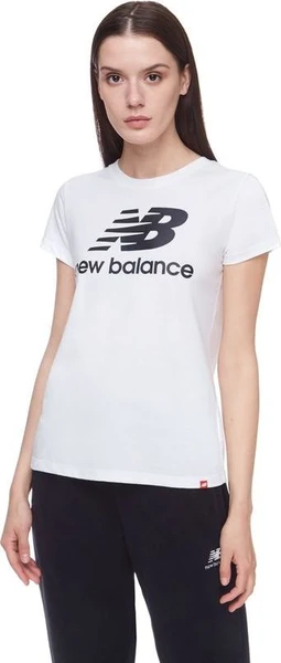 Футболка женская New Balance Ess Stacked Logo белая WT91546WK