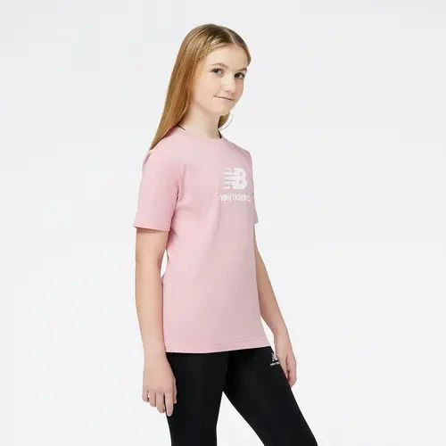 Футболка подростковая New Balance ESSENTIALS STACKED LOGO JERSEY розовая YT31541HAO
