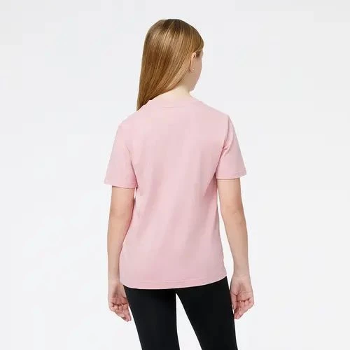 Футболка подростковая New Balance ESSENTIALS STACKED LOGO JERSEY розовая YT31541HAO