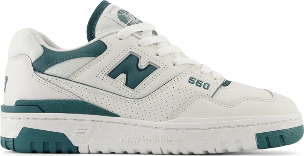 Кроссовки женские New Balance 550 бело-темно-зеленые BBW550BI