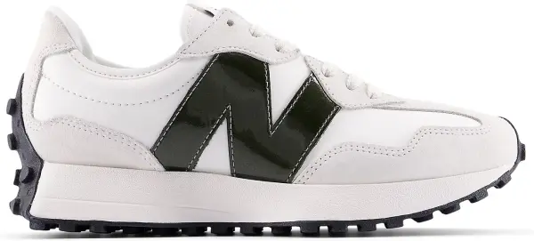 Кроссовки женские New Balance 327 бело-молочно-темно-оливковые WS327JWA