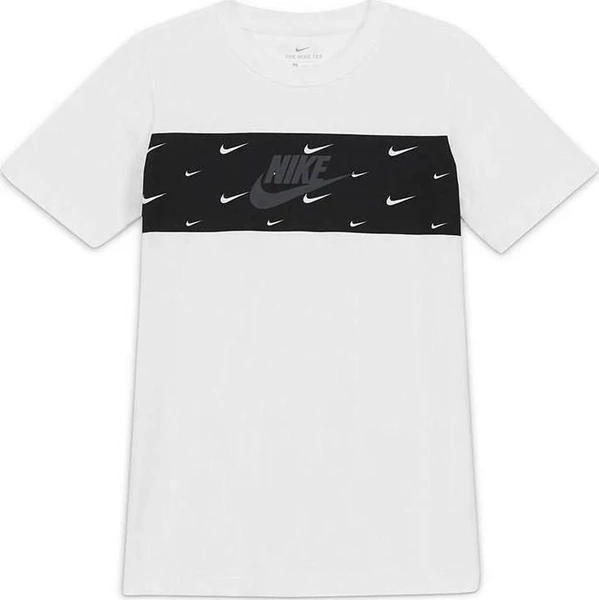 Футболка подростковая Nike NSW TEE PANEL FUTURA бело-черная DC7524-100