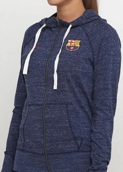 Толстовка женская Nike FC Barcelona Vintage Gym Hooded Sweater with Full-Length синяя 919642-451