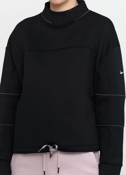 Толстовка женская Nike Womens Dri-FIT Long Sleeve Cropped Top черные AQ0189-010