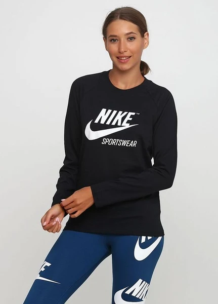 Світшот жіночий Nike Sportswear Long Sleeve Tee ARCHIVE чорний 883521-010