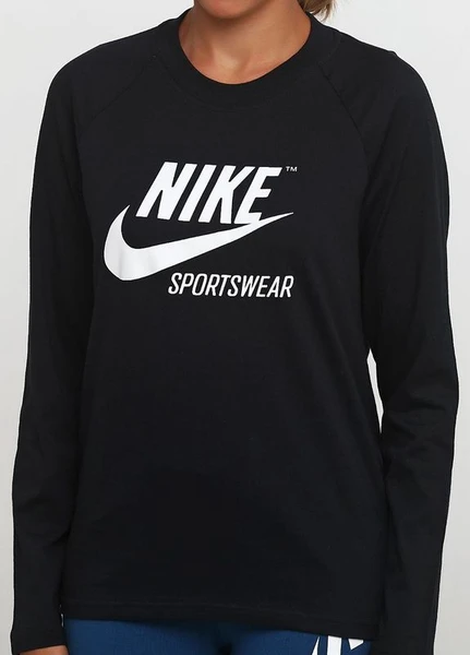Світшот жіночий Nike Sportswear Long Sleeve Tee ARCHIVE чорний 883521-010