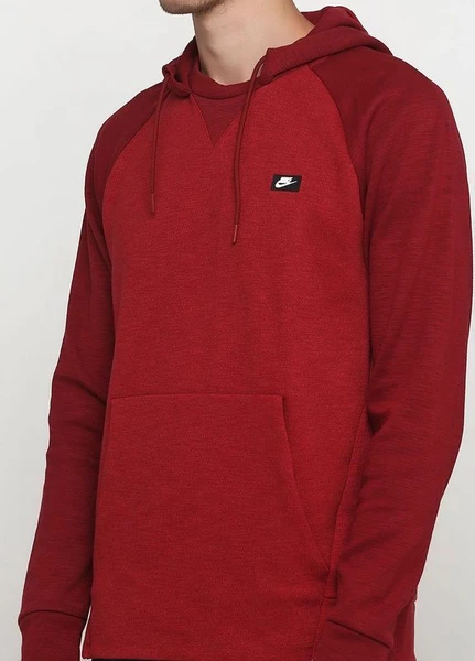 Толстовка Nike Sportswear Optic Fleece Hoodie красная 930377-677