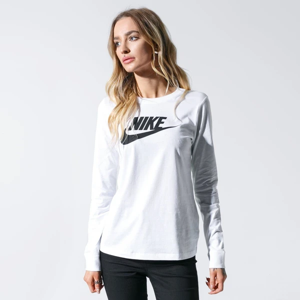 Лонгслив женский Nike NSW TEE ESSNTL LS ICON FUTURA белый BV6171-100