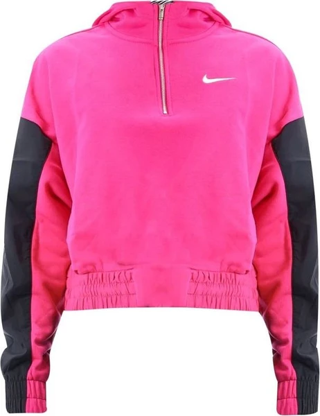 Реглан жіночий Nike NSW ICN CLSH HOODIE QZ MIX рожево-чорний CZ8164-615