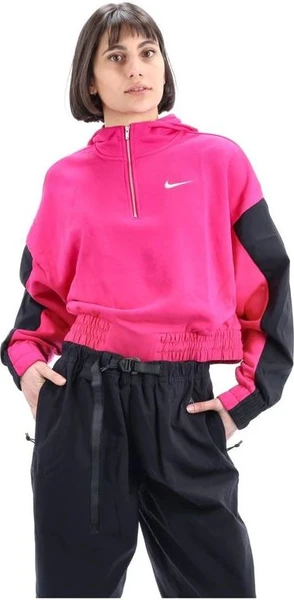 Реглан женский Nike NSW ICN CLSH HOODIE QZ MIX розово-черный CZ8164-615
