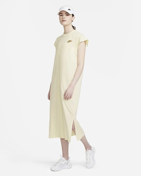 Платье женское Nike NSW DRESS EARTH DAY FT желтое CZ9247-113