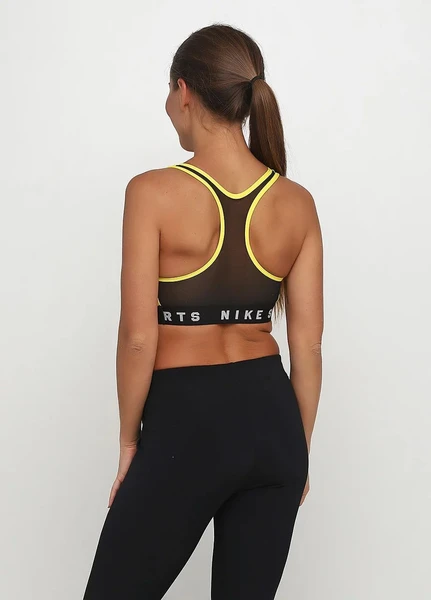Топик женский Nike MESH BACK SWOOSH BRA желтый AT1764-731