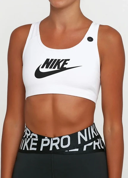 Топик женский Nike SWOOSH FUTURA BRA белый 899370-100