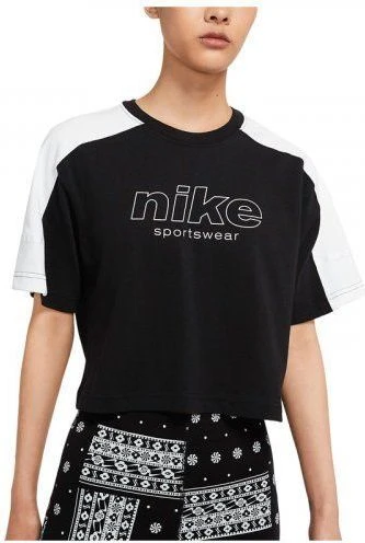 Футболка жіноча Nike W NSW TOP SS ARCHIVE RMX чорно-біла CU6392-010