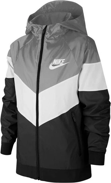 Ветровка подростковая Nike NSW WR JKT черно-бело-серая CJ6722-056