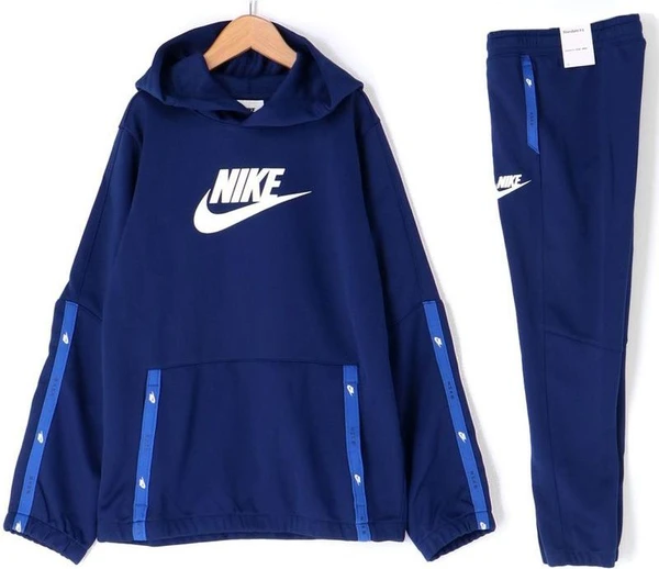 Спортивный костюм детский Nike U NSW TRACKSUIT POLY PACK HOOK темно-синий DD8552-492