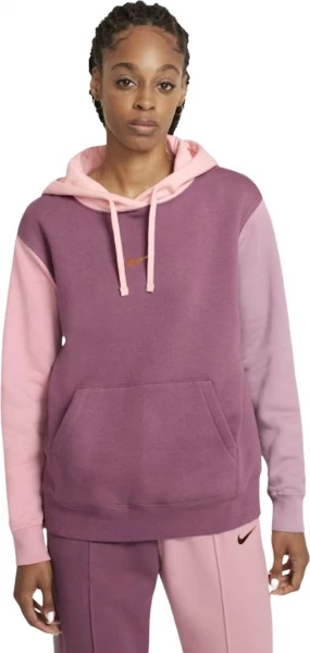 Толстовка женская Nike W NSW PO HOODIE BB LBR SWOOSH розово-фиолетовая DJ6154-510