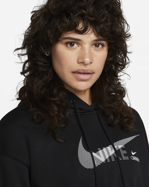 Толстовка женская Nike W NSW SWSH FLC PO черная DR5613-010