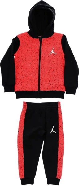 Спортивный костюм подростковый Nike JORDAN JDB AIR SPECKLE FZ FLC SET красно-черный 85B818-023