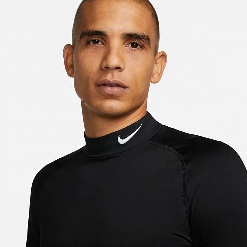 Термобелье футболка д/р Nike TOP WARM LS MOCK черная DQ6607-010