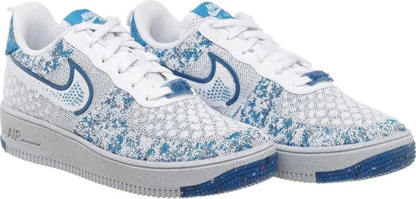 Кросівки дитячі Nike AF1 CRATER FLYKNIT NN (GS) біло-блакитні DM1060-100