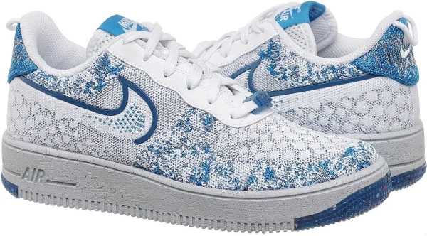 Кросівки дитячі Nike AF1 CRATER FLYKNIT NN (GS) біло-блакитні DM1060-100
