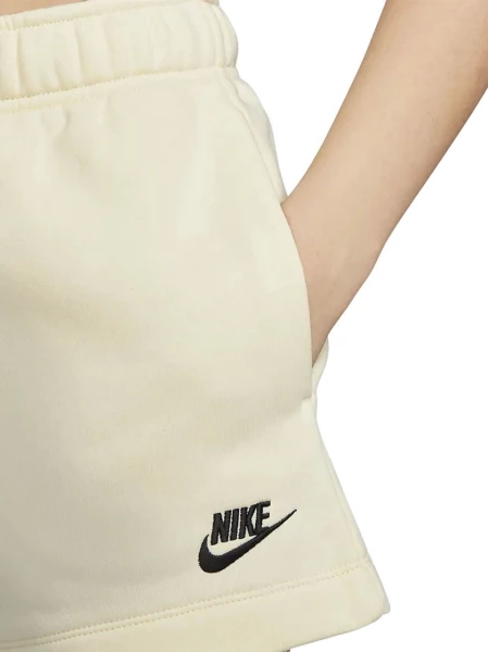 Шорты женские Nike W NSW CLUB FLC MR SHORT молочные DQ5802-113