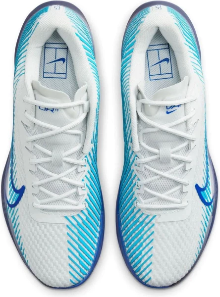 Кроссовки теннисные Nike ZOOM VAPOR 11 HC бело-голубые DR6966-001