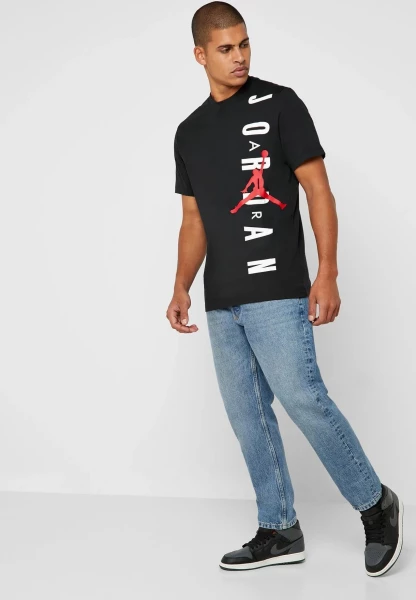 Футболка Nike JORDAN M JSW TEE HBR VERTICAL JRDN черная BV0086-010