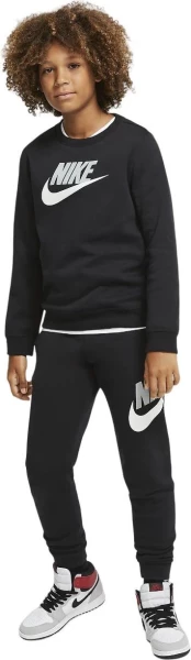 Свитшот подростковый Nike B NSW CLUB HBR CREW черный CV9297-011