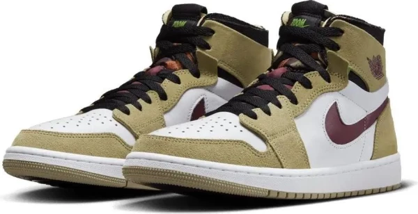 Кроссовки Nike AIR JORDAN 1 ZOOM AIR CMFT оливково-белые CT0978-203