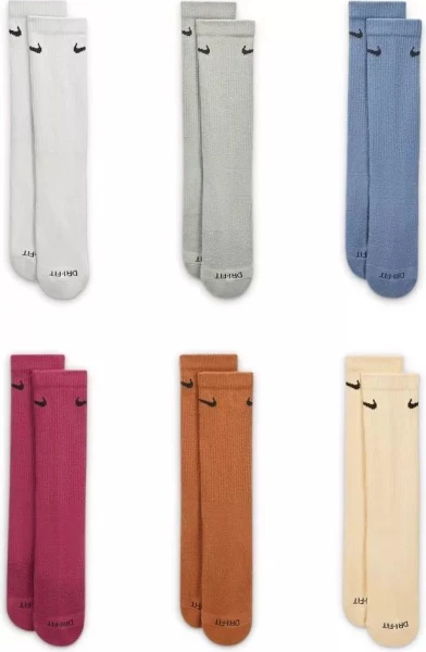 Шкарпетки Nike U NK ED PLS CSH CRW 6PR - 132 різнокольорові SX6897-905