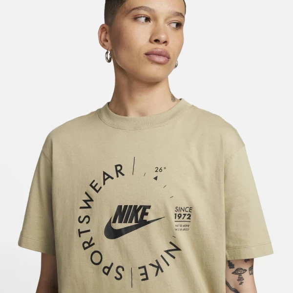 Футболка жіноча Nike W NSW TEE BF PRNT SU оливкова FD4235-276
