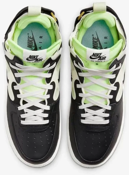 Кроссовки Nike AIR FORCE 1 MID REACT черно-зеленые DQ1872-100