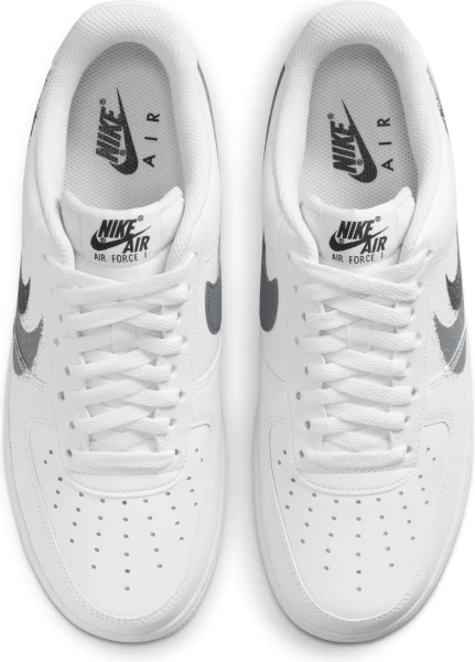 Кроссовки Nike AIR FORCE 1 07 бело-серо-черные FD0660-100