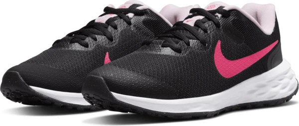Кросівки бігові дитячі Nike REVOLUTION 6 NN (GS) чорно-рожеві DD1096-007